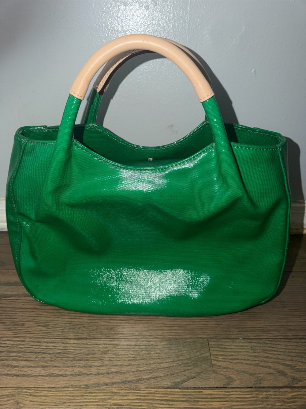 kate spade Emerald Green Tote with Cream Handles - Picture 2 of 5